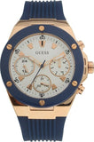 Buy Shop Guess Athena White Dial White Dial Blue Rubber Strap Watch For Women - GW0030L5 USA Online