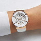 Buy Shop Guess Athena White Dial White Rubber Strap Watch For Women - GW0030L3 USA Online