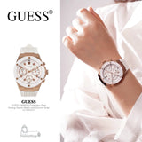 Buy Shop Guess Athena White Dial White Rubber Strap Watch For Women - GW0030L3 USA Online
