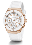 Buy Shop Guess Athena White Dial White Rubber Strap Watch For Women - GW0030L3 USA Online
