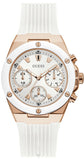Buy Shop Guess Athena White Dial White Rubber Strap Watch For Women - GW0030L3 USA Online