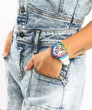 Buy Shop Guess Athena White Dial White Rubber Strap Watch for Women - GW0030L6 USA Online