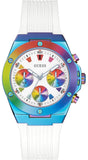 Buy Shop Guess Athena White Dial White Rubber Strap Watch for Women - GW0030L6 USA Online