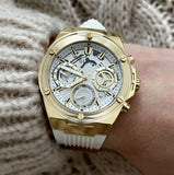 Buy Shop Guess Athena White Dial White Rubber Strap Watch for Women - GW0409L2 USA Online