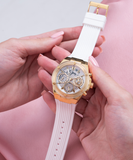 Buy Shop Guess Athena White Dial White Rubber Strap Watch for Women - GW0409L2 USA Online
