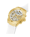 Buy Shop Guess Athena White Dial White Rubber Strap Watch for Women - GW0409L2 USA Online