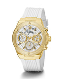 Buy Shop Guess Athena White Dial White Rubber Strap Watch for Women - GW0409L2 USA Online