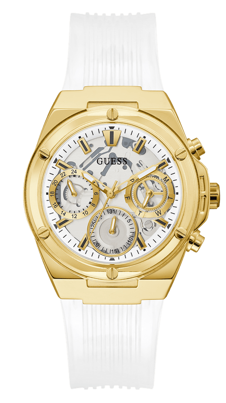Buy Shop Guess Athena White Dial White Rubber Strap Watch for Women - GW0409L2 USA Online