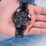 Buy Shop Guess Atlas Chronograph Black Dial Black Steel Strap Watch For Men - W0668G5 USA Online