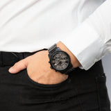 Buy Shop Guess Atlas Chronograph Black Dial Black Steel Strap Watch For Men - W0668G5 USA Online