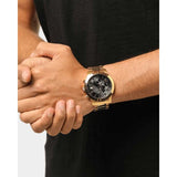 Buy Shop Guess Atlas Chronograph Black Dial Gold Steel Strap Watch for Men - W0668G8 USA Online