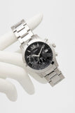 Buy Shop Guess Atlas Chronograph Black Dial Silver Steel Strap Watch For Men - W0668G3 USA Online