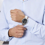 Buy Shop Guess Atlas Chronograph Black Dial Silver Steel Strap Watch For Men - W0668G3 USA Online