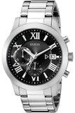 Buy Shop Guess Atlas Chronograph Black Dial Silver Steel Strap Watch For Men - W0668G3 USA Online