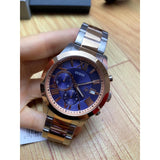 Buy Shop Guess Atlas Chronograph Blue Dial Two Tone Steel Strap Watch for Men - W0668G6 USA Online