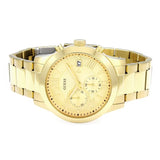 Buy Shop Guess Atlas Chronograph Gold Dial Gold Steel Strap Watch For Men - W0668G4 USA Online