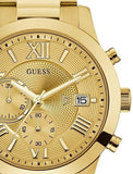 Buy Shop Guess Atlas Chronograph Gold Dial Gold Steel Strap Watch For Men - W0668G4 USA Online