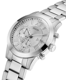 Buy Shop Guess Atlas Chronograph Silver Dial Silver Steel Strap Watch For Men - W0668G7 USA Online