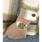 Buy Shop Guess Atlas Chronograph Black Dial Gold Steel Strap Watch for Men - W0668G8 USA Online
