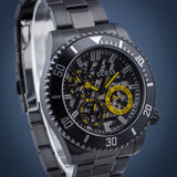 Buy Shop Guess Axel Multifunction Black Dial Black Steel Strap Watch For Men - GW0488G3 USA Online
