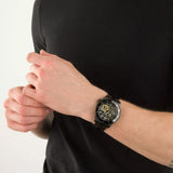 Buy Shop Guess Axel Multifunction Black Dial Black Steel Strap Watch For Men - GW0488G3 USA Online