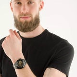 Buy Shop Guess Axel Multifunction Black Dial Black Steel Strap Watch For Men - GW0488G3 USA Online