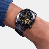Buy Shop Guess Axel Multifunction Black Dial Black Steel Strap Watch For Men - GW0488G3 USA Online