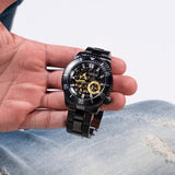 Buy Shop Guess Axel Multifunction Black Dial Black Steel Strap Watch For Men - GW0488G3 USA Online
