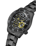 Buy Shop Guess Axel Multifunction Black Dial Black Steel Strap Watch For Men - GW0488G3 USA Online