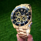 Buy Shop Guess Axle Multifunction Black Dial Gold Steel Strap Watch For Men - GW0488G2 USA Online