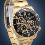 Buy Shop Guess Axle Multifunction Black Dial Gold Steel Strap Watch For Men - GW0488G2 USA Online