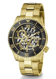 Buy Shop Guess Axle Multifunction Black Dial Gold Steel Strap Watch For Men - GW0488G2 USA Online