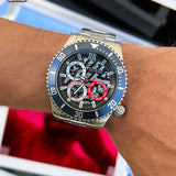 Buy Shop Guess Axle Multifunction Black Dial Silver Steel Strap Watch For Men - GW0488G1 USA Online