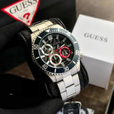 Buy Shop Guess Axle Multifunction Black Dial Silver Steel Strap Watch For Men - GW0488G1 USA Online