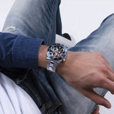 Buy Shop Guess Axle Multifunction Black Dial Silver Steel Strap Watch For Men - GW0488G1 USA Online