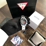 Buy Shop Guess Axle Multifunction Black Dial Silver Steel Strap Watch For Men - GW0488G1 USA Online