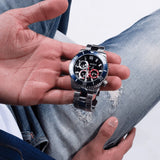 Buy Shop Guess Axle Multifunction Black Dial Silver Steel Strap Watch For Men - GW0488G1 USA Online