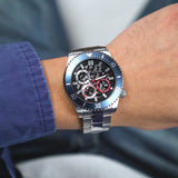 Buy Shop Guess Axle Multifunction Black Dial Silver Steel Strap Watch For Men - GW0488G1 USA Online