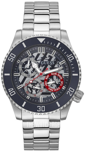 Buy Shop Guess Axle Multifunction Black Dial Silver Steel Strap Watch For Men - GW0488G1 USA Online