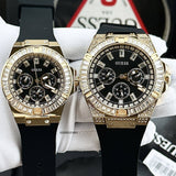 Buy Shop Guess Baguette Crystals Black Dial Black Silicone Strap Watch For Men - GW0208G1 USA Online