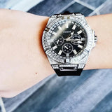 Buy Shop Guess Baguette Crystals Black Dial Black Silicone Strap Watch For Men - GW0208G1 USA Online