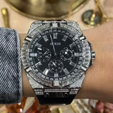 Buy Shop Guess Baguette Crystals Black Dial Black Silicone Strap Watch For Men - GW0208G1 USA Online