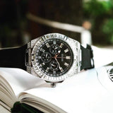Buy Shop Guess Baguette Crystals Black Dial Black Silicone Strap Watch For Men - GW0208G1 USA Online