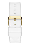 Buy Shop Guess Baguette Crystals Gold Dial White Silicone Strap Watch For Men - GW0208G3 USA Online