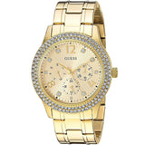 Buy Shop Guess Bedazzle Diamonds Gold Dial Gold Steel Strap Watch For Women - W1097L2 USA Online