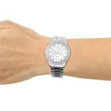 Buy Shop Guess Bedazzle Diamonds Silver Dial Silver Steel Strap Watch For Women - W1097L1 USA Online