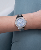 Buy Shop Guess Bedazzle Diamonds Silver Dial Silver Steel Strap Watch For Women - W1097L1 USA Online