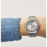 Buy Shop Guess Bedazzle Diamonds Silver Dial Silver Steel Strap Watch For Women - W1097L1 USA Online