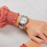 Buy Shop Guess Bedazzle Diamonds Silver Dial Silver Steel Strap Watch For Women - W1097L1 USA Online