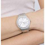 Buy Shop Guess Bedazzle Diamonds Silver Dial Silver Steel Strap Watch For Women - W1097L1 USA Online